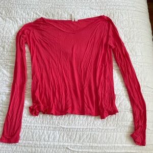 Frenchi Long Sleeve Hot Pink T-shirt